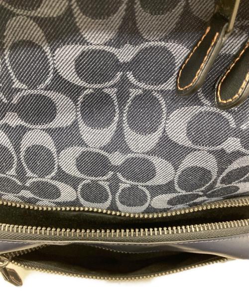 COACH（コーチ）COACH (コーチ) シグネチャーレザーリュック ネイビーの古着・服飾アイテム