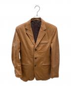 GAULTIER HOMME objetゴルチエオムオブジェ）の古着「ラムレザー3Bテーラードジャケット」｜ブラウン