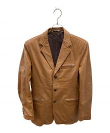 GAULTIER HOMME objet（ゴルチエオムオブジェ）の古着「ラムレザー3Bテーラードジャケット」｜ブラウン