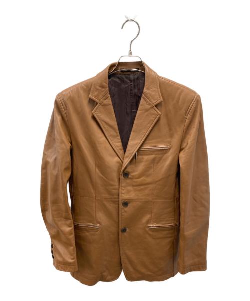 GAULTIER HOMME objet（ゴルチエオムオブジェ）GAULTIER HOMME objet (ゴルチエオムオブジェ) ラムレザー3Bテーラードジャケット ブラウン サイズ:SIZE 46の古着・服飾アイテム