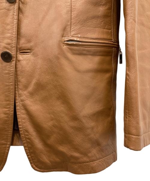 GAULTIER HOMME objet（ゴルチエオムオブジェ）GAULTIER HOMME objet (ゴルチエオムオブジェ) ラムレザー3Bテーラードジャケット ブラウン サイズ:SIZE 46の古着・服飾アイテム