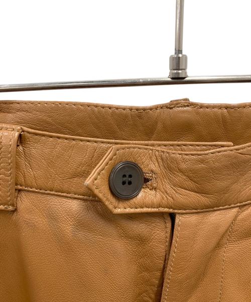 GAULTIER HOMME objet（ゴルチエオムオブジェ）GAULTIER HOMME objet (ゴルチエオムオブジェ) ラムレザーストレートパンツ ブラウン サイズ:73の古着・服飾アイテム