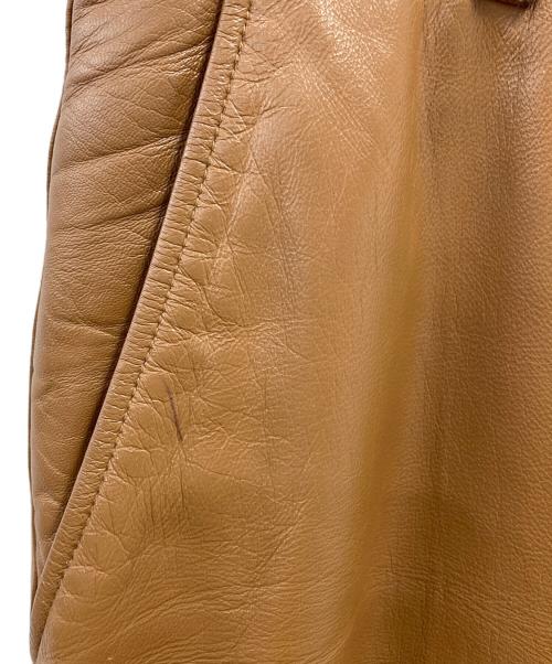 GAULTIER HOMME objet（ゴルチエオムオブジェ）GAULTIER HOMME objet (ゴルチエオムオブジェ) ラムレザーストレートパンツ ブラウン サイズ:73の古着・服飾アイテム