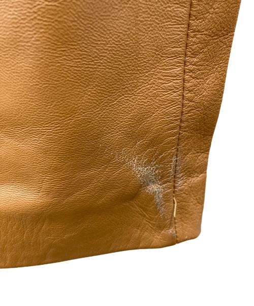 GAULTIER HOMME objet（ゴルチエオムオブジェ）GAULTIER HOMME objet (ゴルチエオムオブジェ) ラムレザーストレートパンツ ブラウン サイズ:73の古着・服飾アイテム