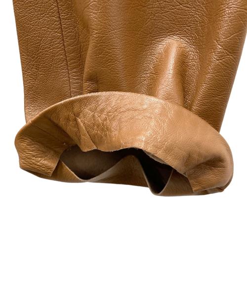 GAULTIER HOMME objet（ゴルチエオムオブジェ）GAULTIER HOMME objet (ゴルチエオムオブジェ) ラムレザーストレートパンツ ブラウン サイズ:73の古着・服飾アイテム