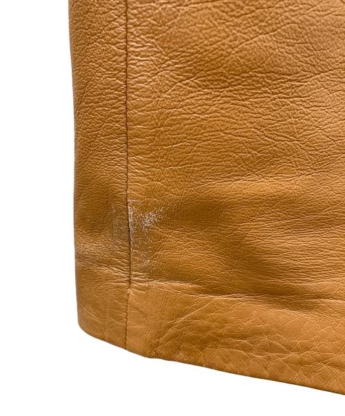 GAULTIER HOMME objet（ゴルチエオムオブジェ）GAULTIER HOMME objet (ゴルチエオムオブジェ) ラムレザーストレートパンツ ブラウン サイズ:73の古着・服飾アイテム