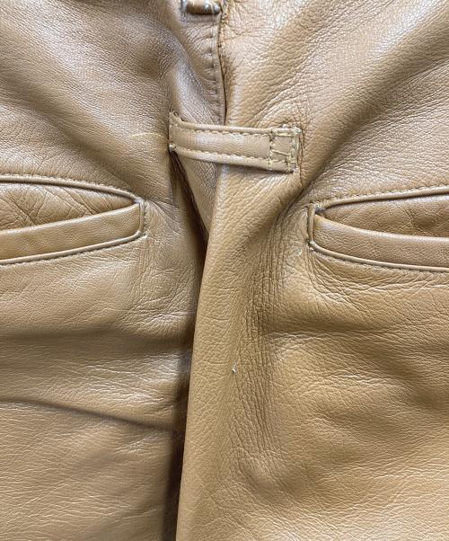 GAULTIER HOMME objet（ゴルチエオムオブジェ）GAULTIER HOMME objet (ゴルチエオムオブジェ) ラムレザーストレートパンツ ブラウン サイズ:73の古着・服飾アイテム