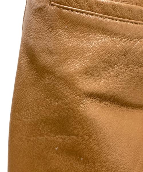 GAULTIER HOMME objet（ゴルチエオムオブジェ）GAULTIER HOMME objet (ゴルチエオムオブジェ) ラムレザーストレートパンツ ブラウン サイズ:73の古着・服飾アイテム