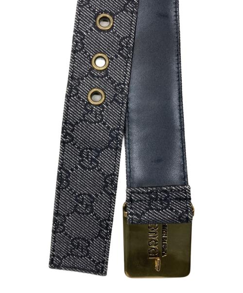 GUCCI（グッチ）GUCCI (グッチ) GGゴールドバックルレザーベルト ブラックの古着・服飾アイテム
