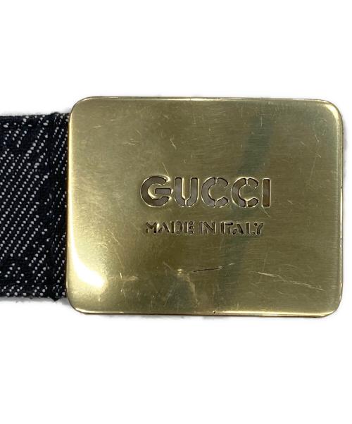 GUCCI（グッチ）GUCCI (グッチ) GGゴールドバックルレザーベルト ブラックの古着・服飾アイテム