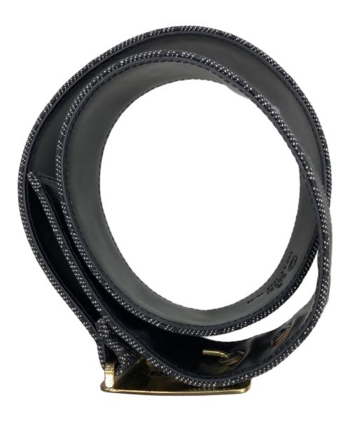 GUCCI（グッチ）GUCCI (グッチ) GGゴールドバックルレザーベルト ブラックの古着・服飾アイテム