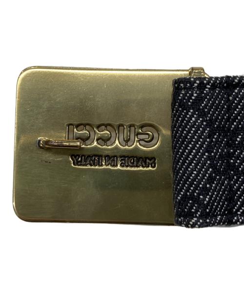 GUCCI（グッチ）GUCCI (グッチ) GGゴールドバックルレザーベルト ブラックの古着・服飾アイテム