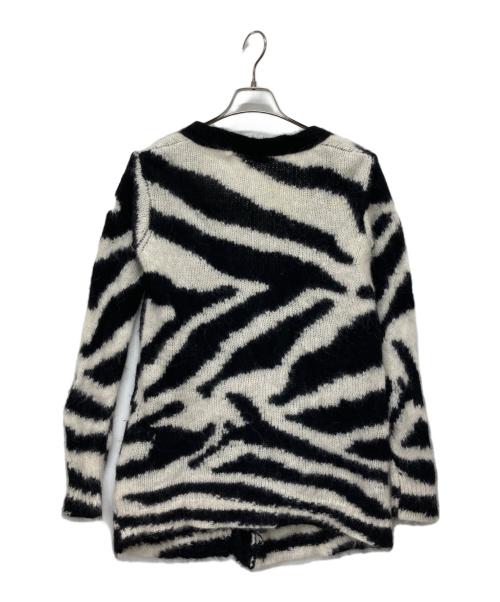 DRIES VAN NOTEN（ドリスヴァンノッテン）DRIES VAN NOTEN (ドリスヴァンノッテン) W.K.CARDIGAN/ゼブラ柄ニットカーディガン ホワイト サイズ:xsの古着・服飾アイテム
