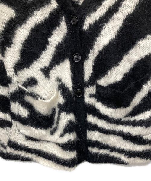 DRIES VAN NOTEN（ドリスヴァンノッテン）DRIES VAN NOTEN (ドリスヴァンノッテン) W.K.CARDIGAN/ゼブラ柄ニットカーディガン ホワイト サイズ:xsの古着・服飾アイテム