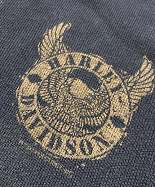 HARLEY-DAVIDSON（ハーレーダビッドソン）HARLEY-DAVIDSON (ハーレーダビッドソン) ヘンリーネックカットソー ブラック サイズ:Mの古着・服飾アイテム