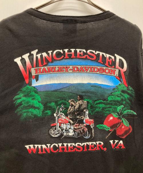 HARLEY-DAVIDSON（ハーレーダビッドソン）HARLEY-DAVIDSON (ハーレーダビッドソン) ヘンリーネックカットソー ブラック サイズ:Mの古着・服飾アイテム