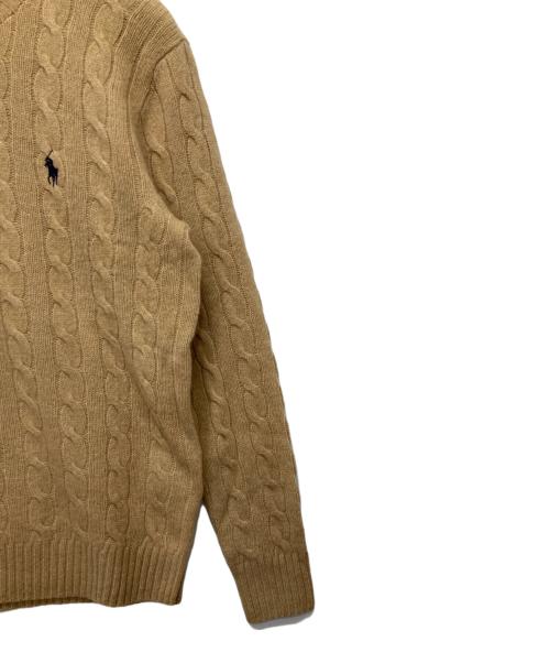 POLO RALPH LAUREN（ポロ・ラルフローレン）POLO RALPH LAUREN (ポロ・ラルフローレン) ケーブルウールカシミヤセーター キャメル サイズ:S 未使用品の古着・服飾アイテム