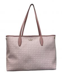 Kate Spade（ケイトスペード）の古着「スペードリンクモノグラムトートバッグ」｜ピンク