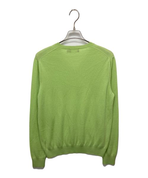 RALPH LAUREN Purple Label（ラルフ ローレン パープル レーベル）RALPH LAUREN PURPLE LABEL (ラルフ ローレン パープル レーベル) Vネックカシミヤニット 黄緑 サイズ:Mの古着・服飾アイテム