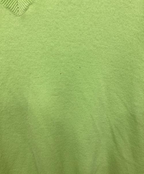 RALPH LAUREN Purple Label（ラルフ ローレン パープル レーベル）RALPH LAUREN PURPLE LABEL (ラルフ ローレン パープル レーベル) Vネックカシミヤニット 黄緑 サイズ:Mの古着・服飾アイテム