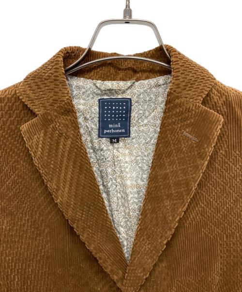 mina perhonen（ミナ ペルホネン）mina perhonen (ミナ ペルホネン) land puzzle コーデュロイテーラードジャケット ブラウン サイズ:Mの古着・服飾アイテム