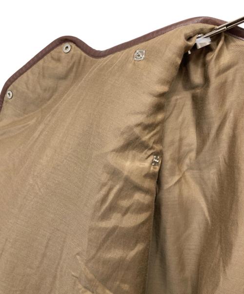 6(ROKU) BEAUTY&YOUTH（ロク ビューティーアンドユース）6(ROKU) BEAUTY&YOUTH (ロク ビューティーアンドユース) SHAGGY CHECK PIPING PONCHO ブラウン サイズ:36の古着・服飾アイテム