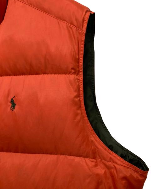 POLO RALPH LAUREN（ポロ・ラルフローレン）POLO RALPH LAUREN (ポロ・ラルフローレン) リバーシブルダウンベスト オリーブ×オレンジ サイズ:3XLTの古着・服飾アイテム