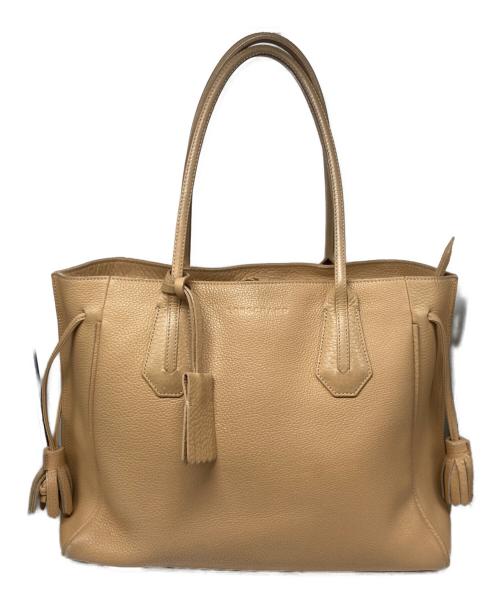 LONGCHAMP（ロンシャン）LONGCHAMP (ロンシャン) ペネロペ レザートートバッグ タンカラーの古着・服飾アイテム