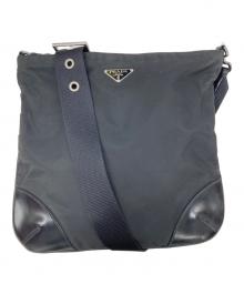 PRADA（プラダ）の古着「ナイロンショルダーバッグ」｜ブラック×イエロー