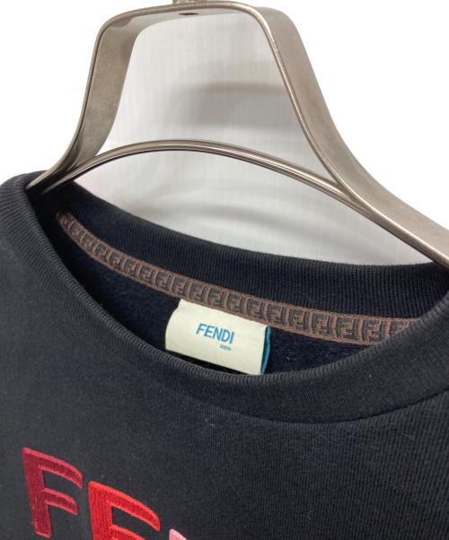 FENDI（フェンディ）FENDI (フェンディ) ロゴトレーナー ブラック サイズ:12Aの古着・服飾アイテム