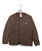 DANTONダントン）の古着「FLEECE COLLARLESS JACKET/フリースジャケット」｜ブラウン