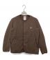 DANTON（ダントン）の古着「FLEECE COLLARLESS JACKET/フリースジャケット」｜ブラウン