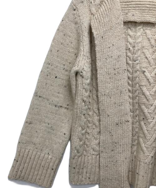 GANNI（ガニー）GANNI (ガニー) Cable Knit/マフラーデザインニット ホワイト サイズ:XSの古着・服飾アイテム