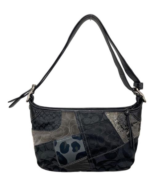 COACH（コーチ）COACH (コーチ) パッチワークワンショルダーバッグ ブラックの古着・服飾アイテム