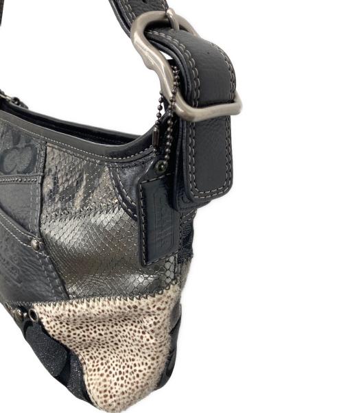 COACH（コーチ）COACH (コーチ) パッチワークワンショルダーバッグ ブラックの古着・服飾アイテム