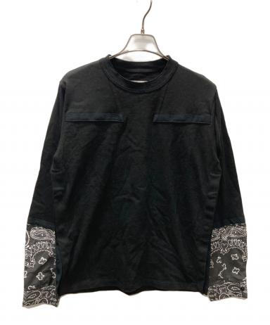 sacai 23aw Bandana Print Shirt サイズ2 中古・古着通販】sacai (サカイ) Bandana Print L/S T-Shirt ブラック
