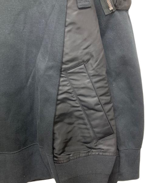 NIKE（ナイキ）NIKE (ナイキ) sacai (サカイ) ロゴプリント再構築プルオーバーパーカー ブラック サイズ:Mの古着・服飾アイテム