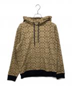 COACHコーチ）の古着「シグネチャープリントプルオーバーパーカー」｜ベージュ