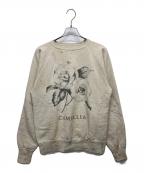 SAINT MICHAELセントマイケル）の古着「RGLN SWT SH CAMELLIA/カメリアプリントラグランスウェット」｜ベージュ