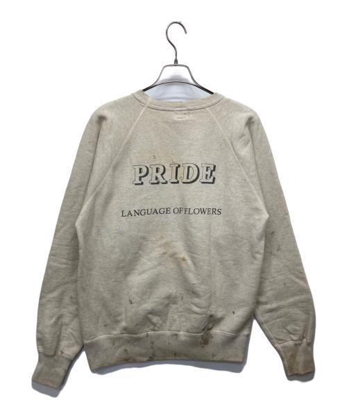 SAINT MICHAEL（セントマイケル）SAINT MICHAEL (セントマイケル) RGLN SWT SH CAMELLIA/カメリアプリントラグランスウェット ベージュ サイズ:Mの古着・服飾アイテム