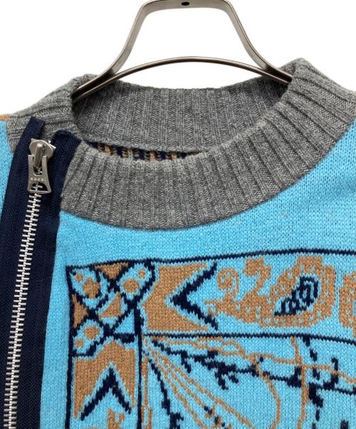 sacai（サカイ）sacai (サカイ) Dr.Woo ジップアップニット スカイブルー サイズ:1の古着・服飾アイテム