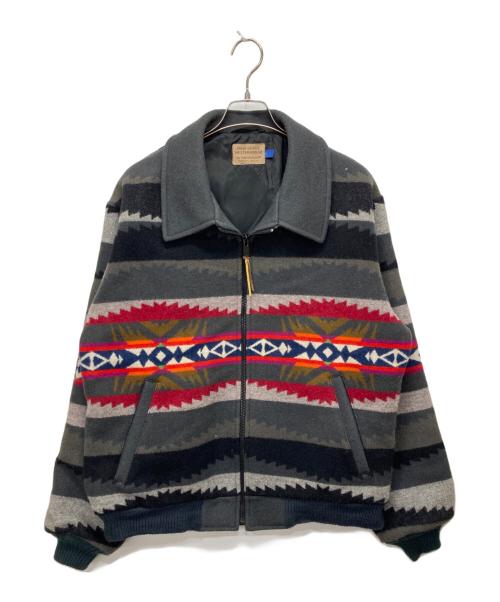 PENDLETON（ペンドルトン）PENDLETON (ペンドルトン) ネイティブ柄ジップジャケット グレー サイズ:Lの古着・服飾アイテム