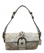 COACHコーチ）の古着「シグネチャーワンショルダーバッグ」｜ホワイト