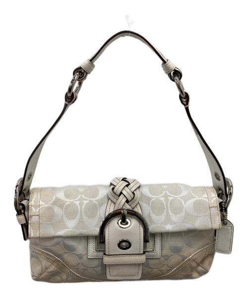 COACH（コーチ）COACH (コーチ) シグネチャーワンショルダーバッグ ホワイトの古着・服飾アイテム