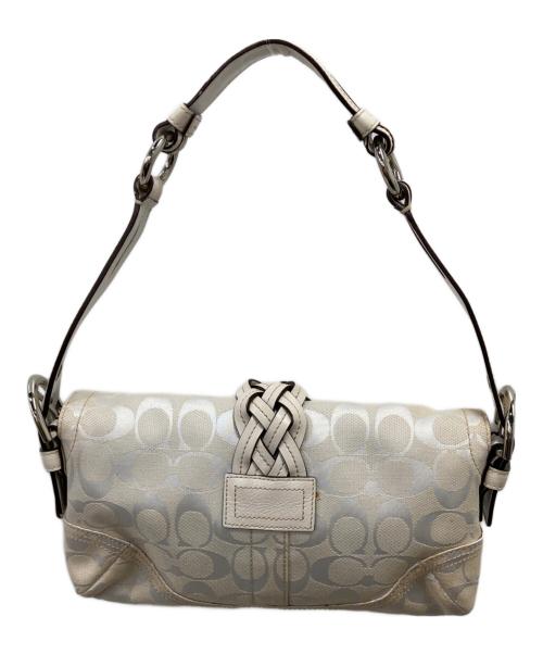COACH（コーチ）COACH (コーチ) シグネチャーワンショルダーバッグ ホワイトの古着・服飾アイテム