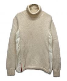 PRADA SPORTS（プラダスポーツ）の古着「切替タートルネックニット」｜アイボリー
