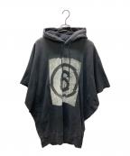 MM6 Maison Margielaエムエムシックスメゾンマルジェラ）の古着「ナンバリングポンチョパーカー」｜ブラック