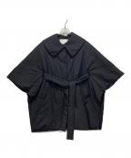 BALLSEYボールジィ）の古着「パデットツイル ベルテッドポンチョ」｜ブラック/ネイビー