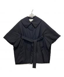 BALLSEY（ボールジィ）の古着「パデットツイル ベルテッドポンチョ」｜ブラック/ネイビー