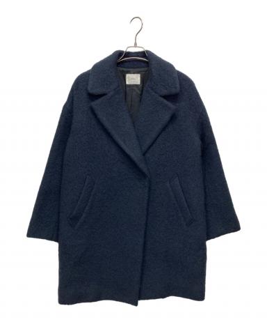 中古・古着通販】IENA (イエナ) ウールモヘヤシャギーコート ネイビー